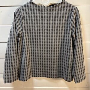 BIANCA – Checked Long Sleeve Top – Size (US 12)